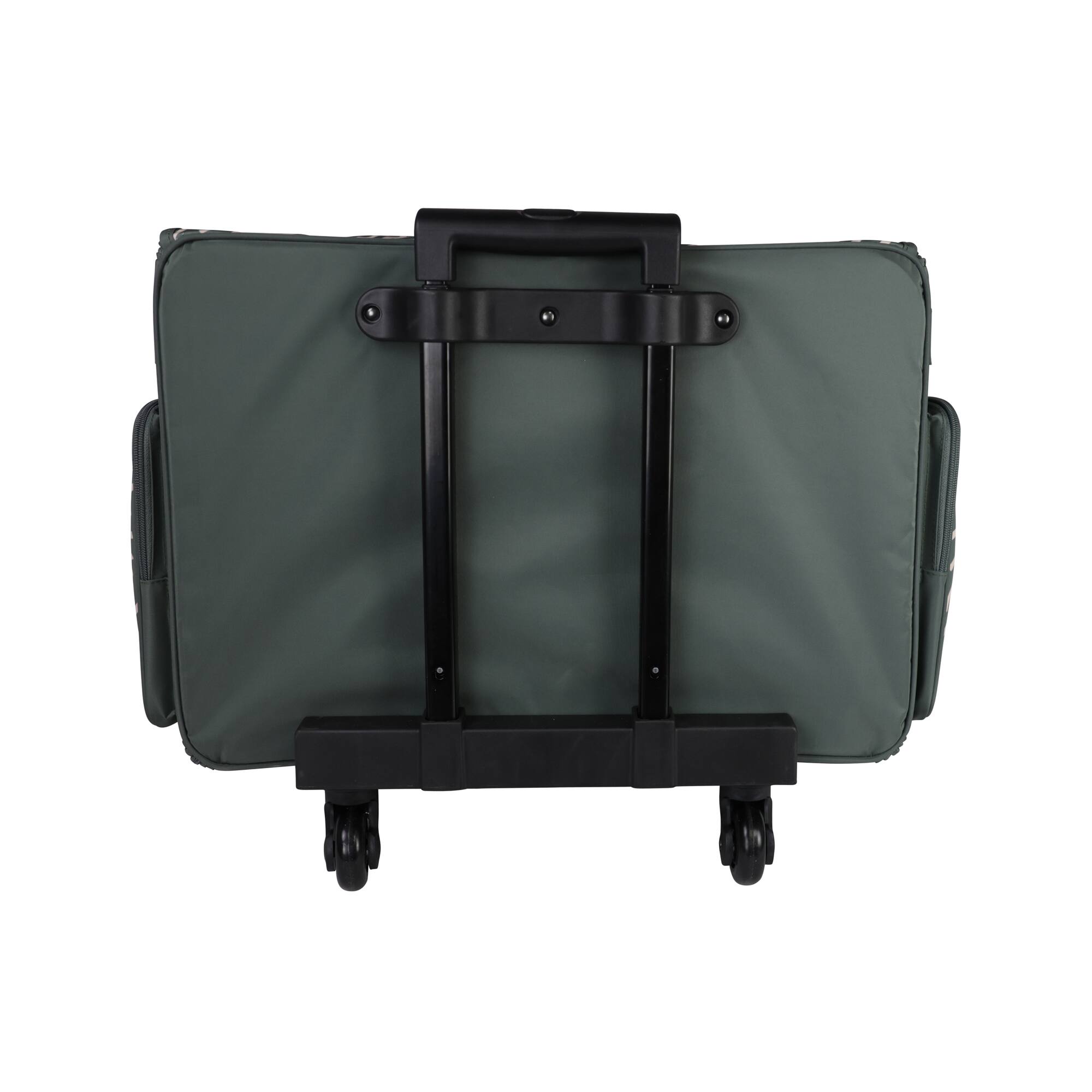 Everything Mary Gray & Pink Abstract 4 Wheel Collapsible Deluxe Sewing Machine Storage Case